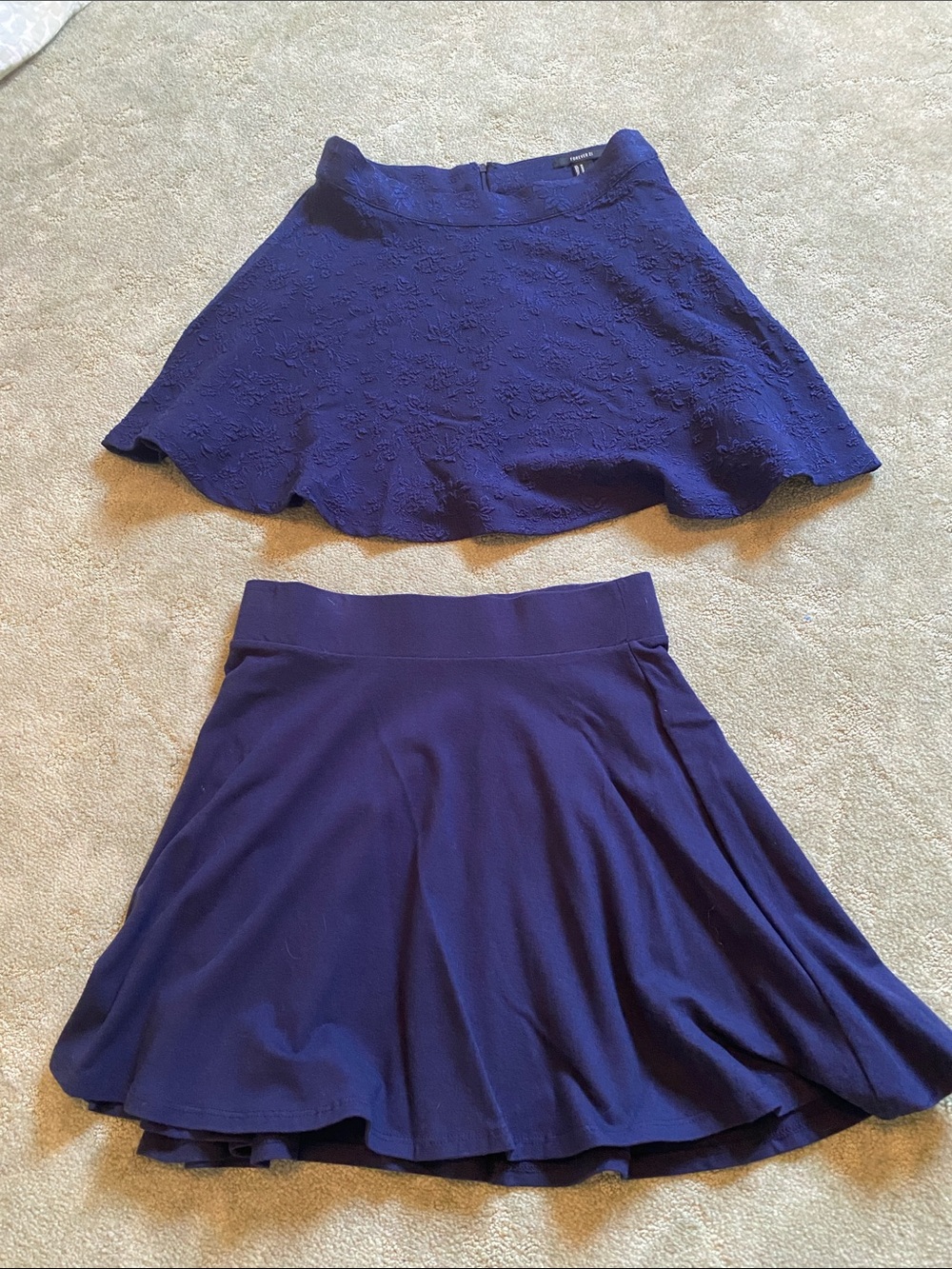 Two Forever 21 Knit Skater Skirts M
